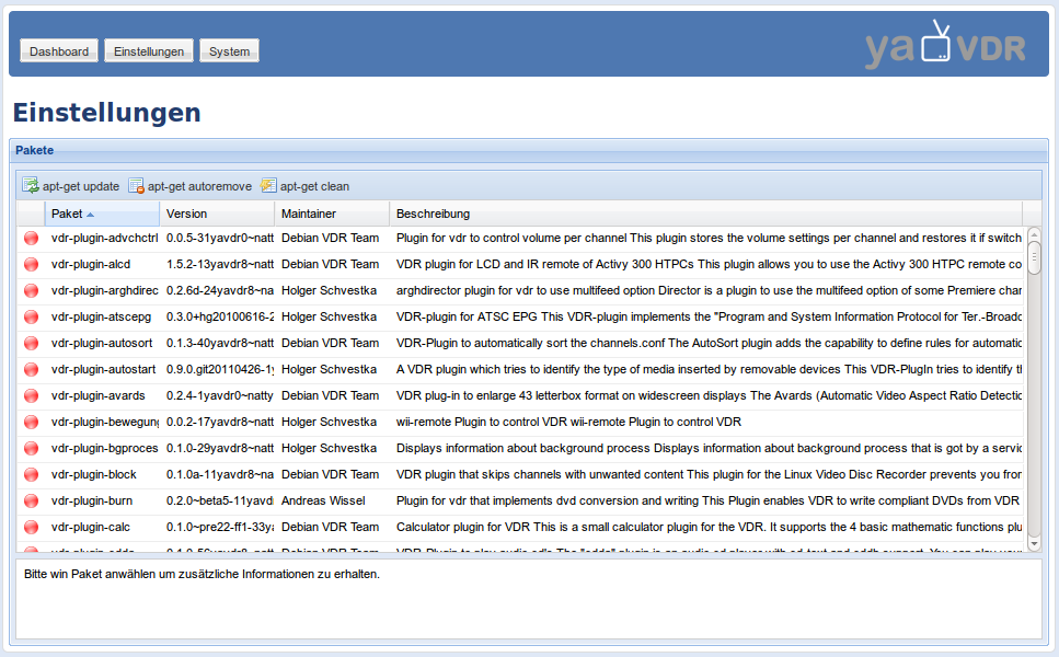 Plugins nachinstallieren